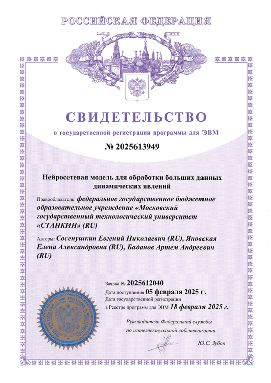 Свидетельство Станкин 2025